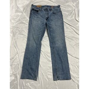 VTG GAP 1969 Blue Jeans Men's 34x34 Low Rise Boot Fit Denim Light Wash Wiskering